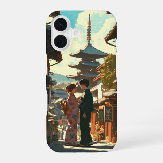 Animierte Verliebte iPhone 16 Hülle (Rückseite)