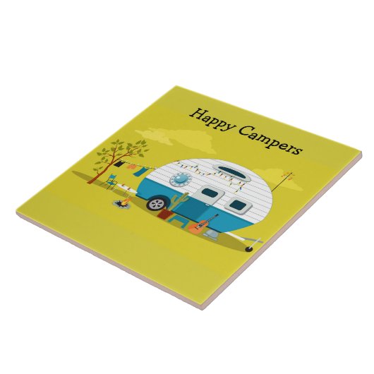 Animierter Campers-Anhänger Fliese (Seite)