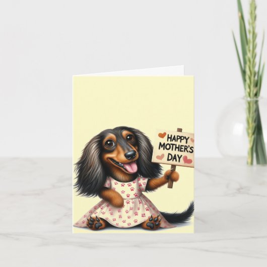 Animierter Dachshund Muttertag  Karte (Vorderseite)
