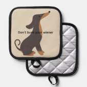Animierter Dachshund Topflappen (Vorderseite/Rückseite)