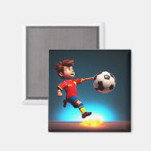Animierter Fußballspieler mit Ball, Magnet (Vorderseite/Rückseite)