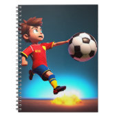 Animierter Fußballspieler mit Ball, Notebook Notizblock (Vorderseite)
