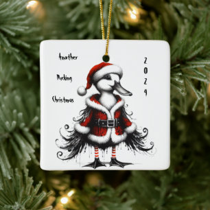 Animierter gothischer Entenbaumschmuck Keramikornament