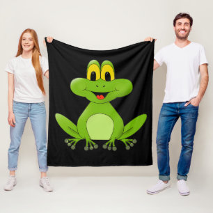 Animierter grüner Frosch Fleecedecke
