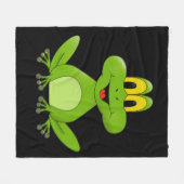 Animierter grüner Frosch Fleecedecke (Vorderseite (Horizontal))