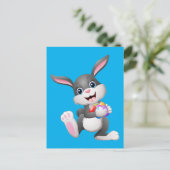 Animierter Happy Oaster Bunny Postkarte (Stehend Vorderseite)