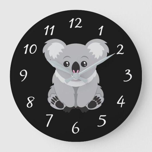 Animierter Koala-Bär - Große Uhr (Vorderseite)