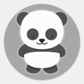 Animierter Panda-Bär Runder Aufkleber (Vorderseite)