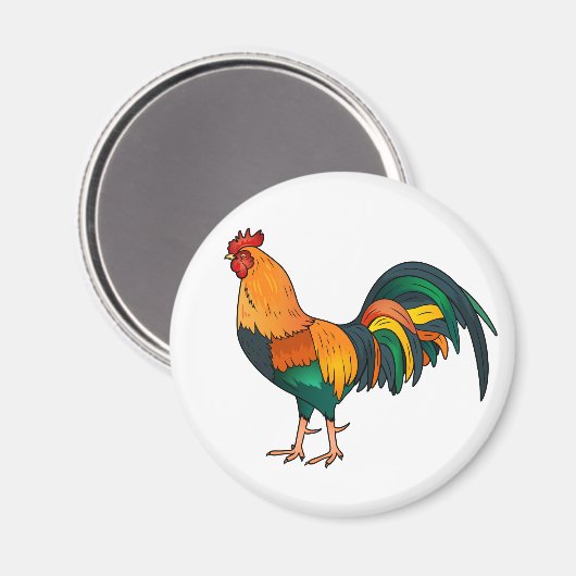 Animierter Rooster Magnet (Vorderseite/Rückseite)