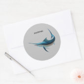 Animierter Schwertfisch Runder Aufkleber (Umschlag)