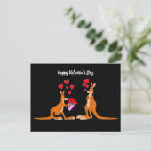 Animierter Valentinstag Kangaroos Postkarte (Stehend Vorderseite)