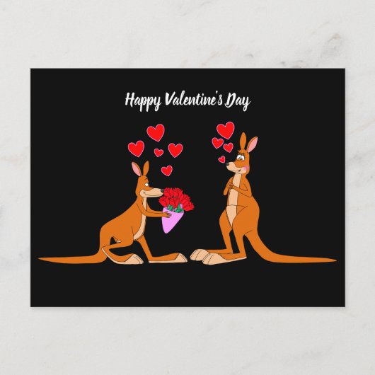 Animierter Valentinstag Kangaroos Postkarte (Vorderseite)