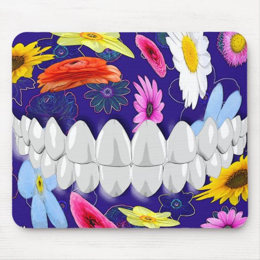 Animierter White Teeth Smile Dentist Mousepad (Vorne)