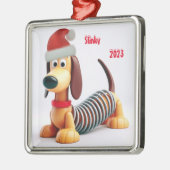 Animiertes Dackel-Spielzeug Ornament Aus Metall (Links)