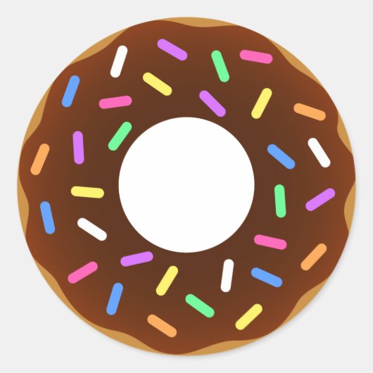 Animiertes Donut-Design Runder Aufkleber (Vorderseite)