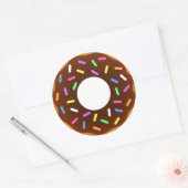 Animiertes Donut-Design Runder Aufkleber (Umschlag)
