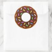 Animiertes Donut-Design Runder Aufkleber (Tasche)