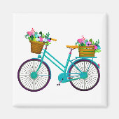 Animiertes Fahrrad mit Blume Magnet (Vorne)