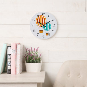 Animiertes Heißluftballon-Uhr Große Wanduhr