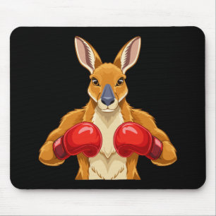 Animiertes Känguru mit roten Boxhandschuhen Mousepad