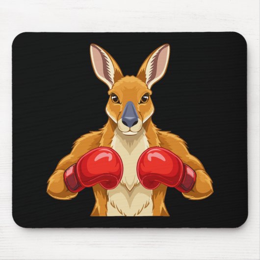 Animiertes Känguru mit roten Boxhandschuhen  Mousepad (Vorne)