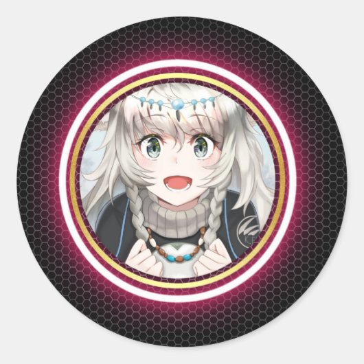 Animiertes Logo-Design Runder Aufkleber (Vorderseite)