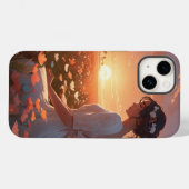 Animiertes Mädchen im Weißen Sitzen in einem Blume Case-Mate iPhone Hülle (Rückseite (Horizontal))