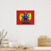 Animiertes Monsterzeichen mit Flügeln Poster (Küche)