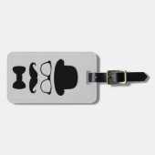 Animiertes Mustach-Gesicht Gepäckanhänger (Vorderseite horizontal)