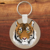 Animiertes Tigergesicht Schlüsselanhänger (Vorderseite)