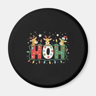 Animiertes Weihnachtsmann-Hut Ho Ho Ho Giraffe Magnet