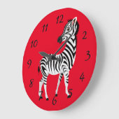 Animiertes Zebra Profile Poster Große Wanduhr (Winkel)