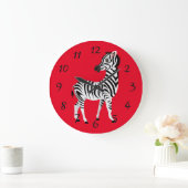 Animiertes Zebra Profile Poster Große Wanduhr (Zuhause)