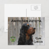 Animo Non Astutia, Gordon Setter Postkarte (Vorne/Hinten)