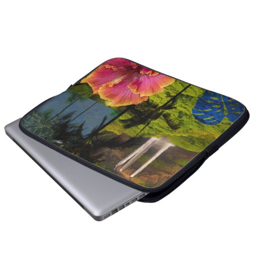 Anini Beach, Kauai Hawaiian Collage Wetsuit Laptopschutzhülle (Vorne Knopf)