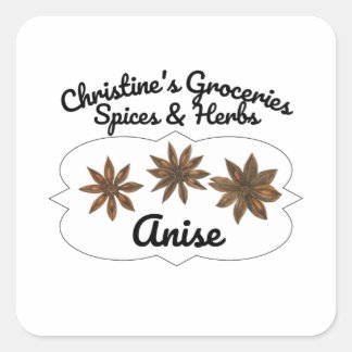 Anise spice jar. quadratischer aufkleber
