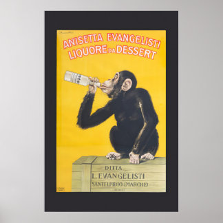Anisetta Evangelisti - 1925 Vintage Style Monkey Poster