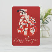 Anisette Red New Year  Feiertagskarte (Stehend Vorderseite)