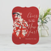 Anisette Red New Year's Eve Invitation Einladung (Stehend Vorderseite)