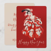 Anisette Rot Neujahr Feiertagskarte (Vorne/Hinten)