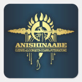 Anishinaabe 2 quadratischer aufkleber (Vorderseite)