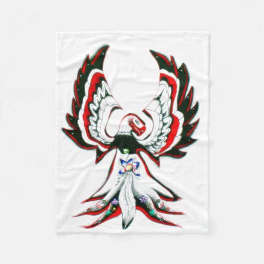 Anishinaabe Thunderbird Warm Cosy Fleece Blanket (Vorderseite)