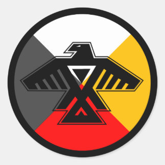 Anishinabek Dodem & 4 Wegaufkleber Runder Aufkleber