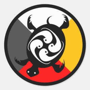 Anishinabek Dodem Miskwaadesi Runder Aufkleber