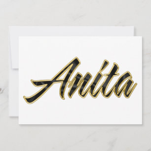 Anita black gold Lettering Karte