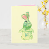 Anita Bunny Blank Vollfarbenkarte Vertikal Karte (Gelbe Blume)