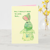 Anita Bunny "Funny" Card Vertikal Alle Größen Karte (Gelbe Blume)