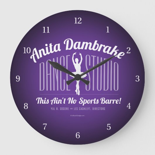 Anita Dambremse Dance Studio Große Wanduhr (Vorderseite)