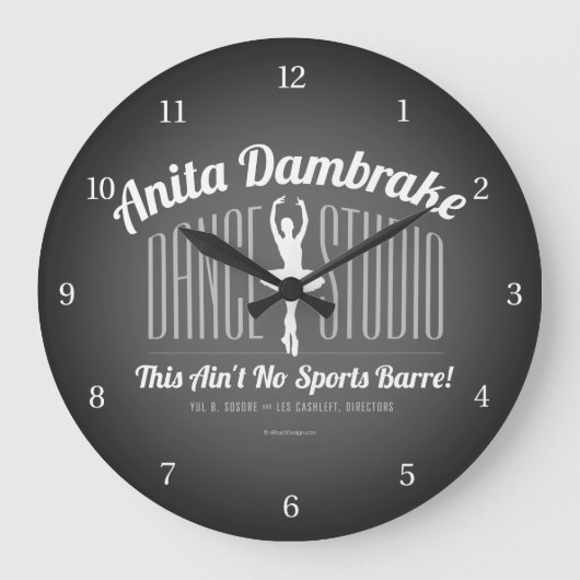 Anita Dambremse Dance Studio Große Wanduhr (Vorderseite)