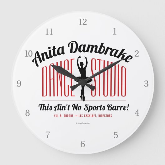 Anita Dambremse Dance Studio Large Clock Große Wanduhr (Vorderseite)
